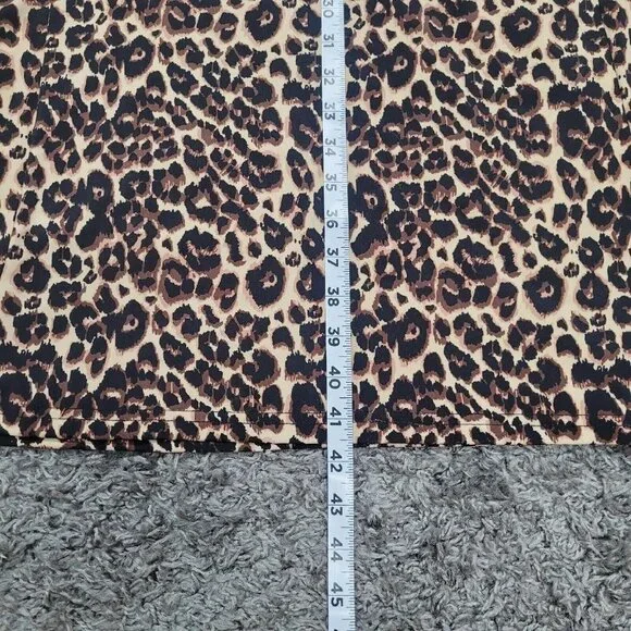 Ellos Plus Size 3X Fit And Flare Knit Pullover Leopard Dress Sleeveless Stretchy - Picture 9 of 10